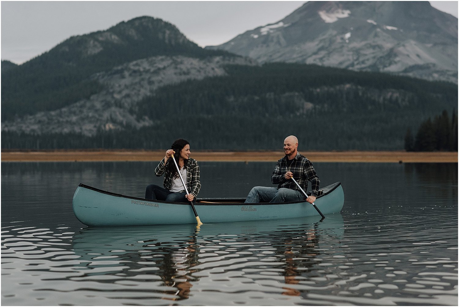 sunrise canoe elopement at sparks lake oregon