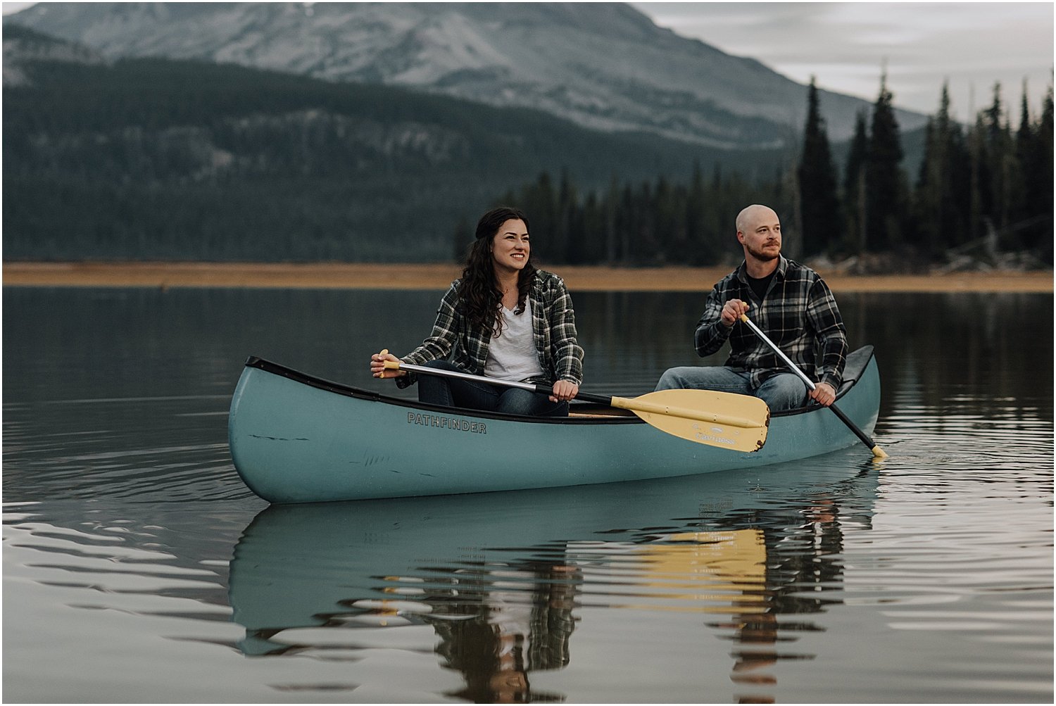 sunrise canoe elopement at sparks lake oregon