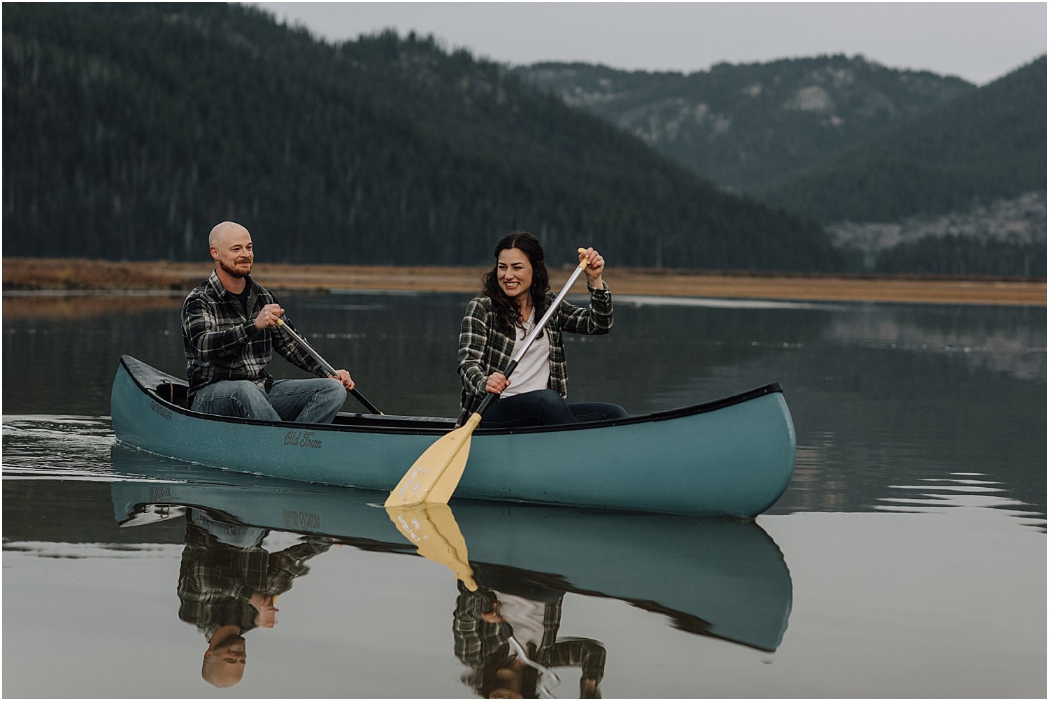 sunrise canoe elopement at sparks lake oregon