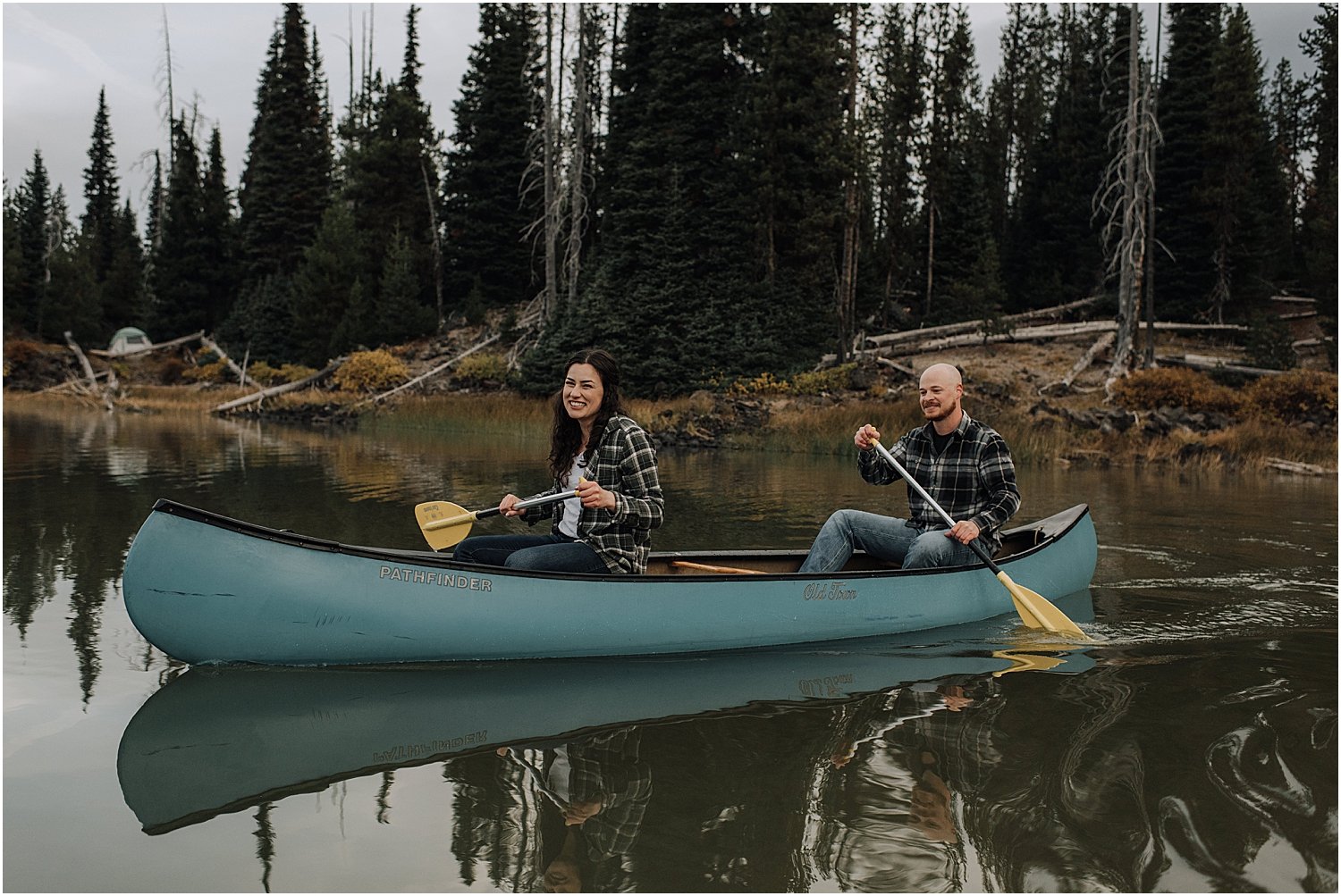 sunrise canoe elopement at sparks lake oregon