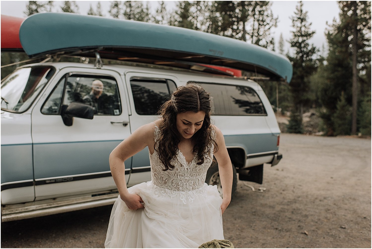 sunrise canoe elopement at sparks lake oregon