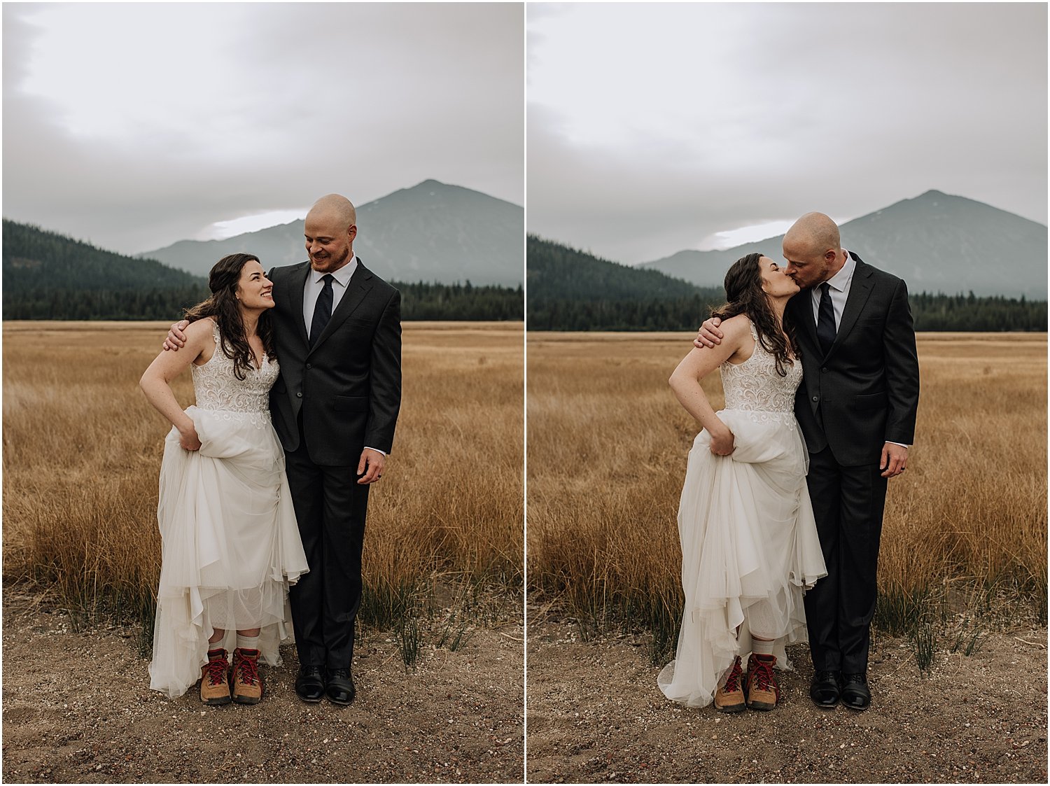sunrise canoe elopement at sparks lake oregon
